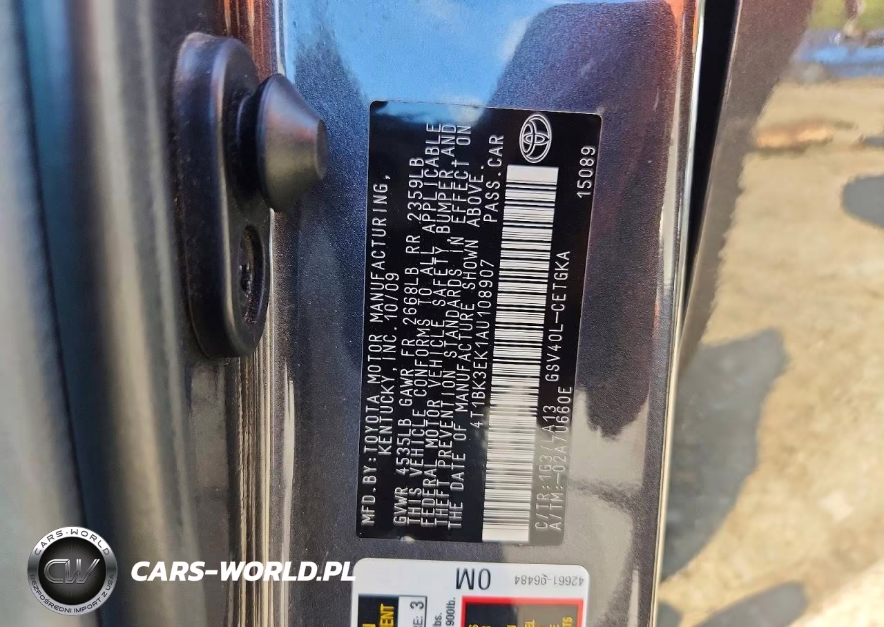 2010 Toyota Camry Xle V6 VIN:4T1BK3EK1AU108907 - 12