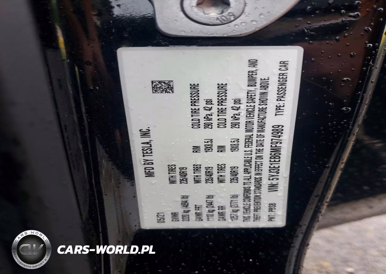 2021 Tesla Model 3 VIN:5YJ3E1EB6MF974989 - 12