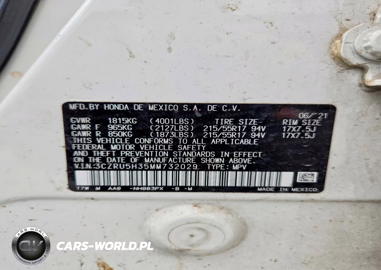 2021 Honda Hr-V Lx VIN:3CZRU5H35MM732029 - 12