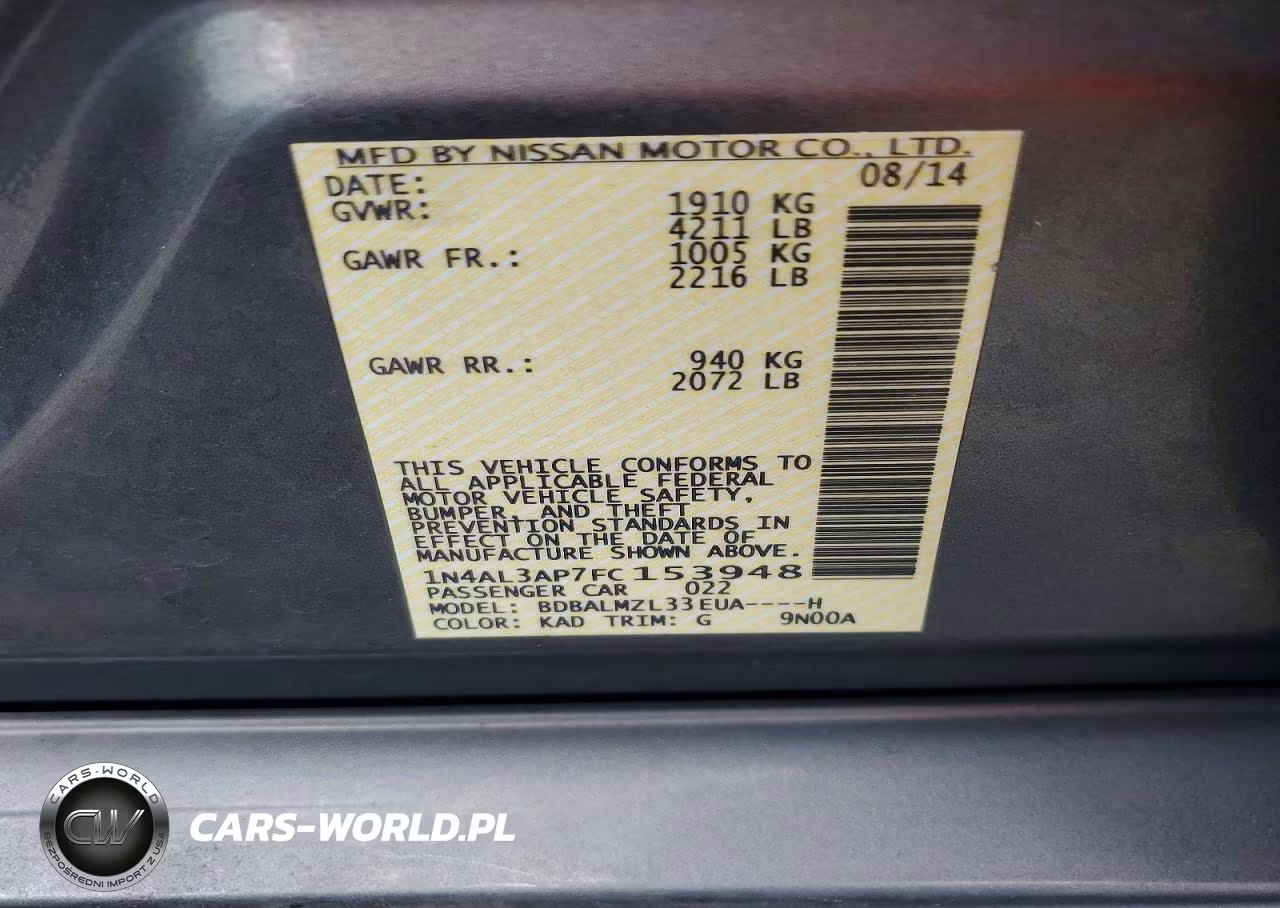 2015 Nissan Altima 2.5 Sv VIN:1N4AL3AP7FC153948 - 13