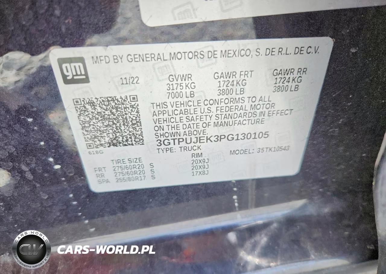 2023 GMC 1500 VIN:3GTPUJEK3PG130105 - 12