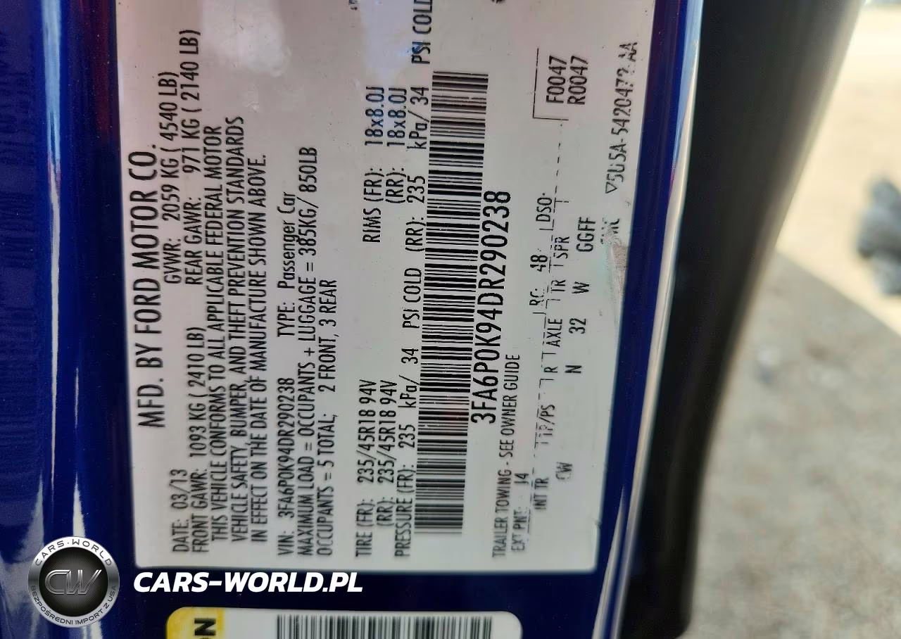 2013 Ford Fusion Titanium VIN:3FA6P0K94DR290238 - 12