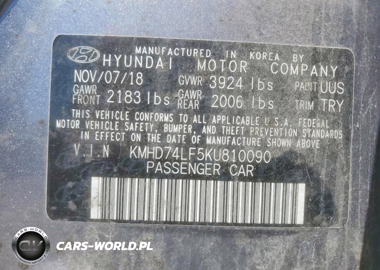 2019 Hyundai Elantra Se VIN:KMHD74LF5KU810090 - 12