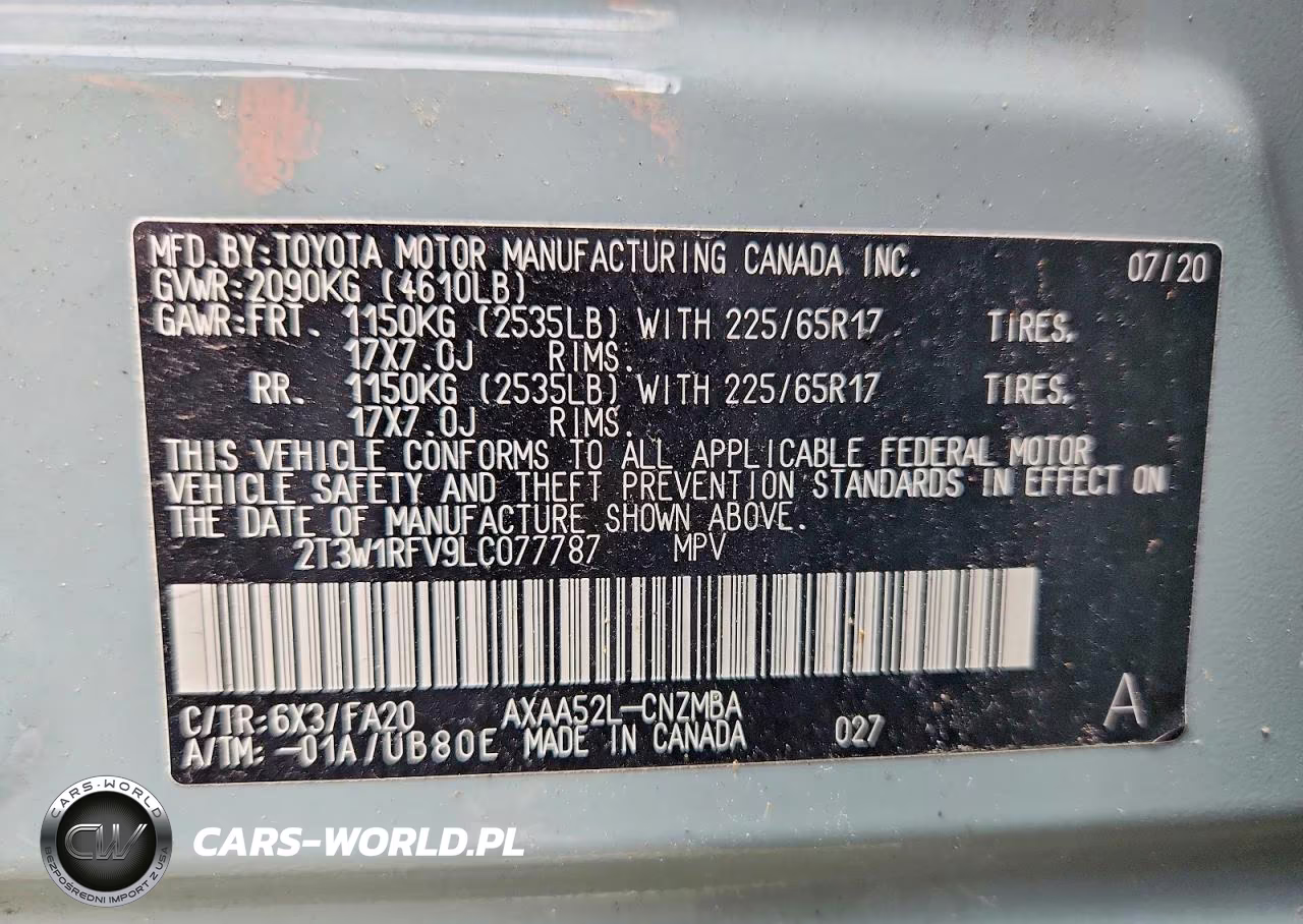 2020 Toyota Rav4 Xle VIN:2T3W1RFV9LC077787 - 14