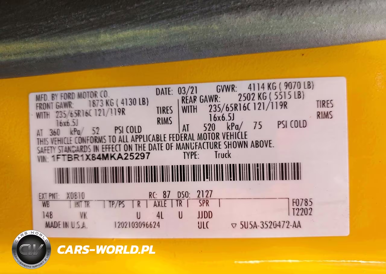 2021 Ford Transit 250 Delivery Van VIN:1FTBR1X84MKA25297 - 14
