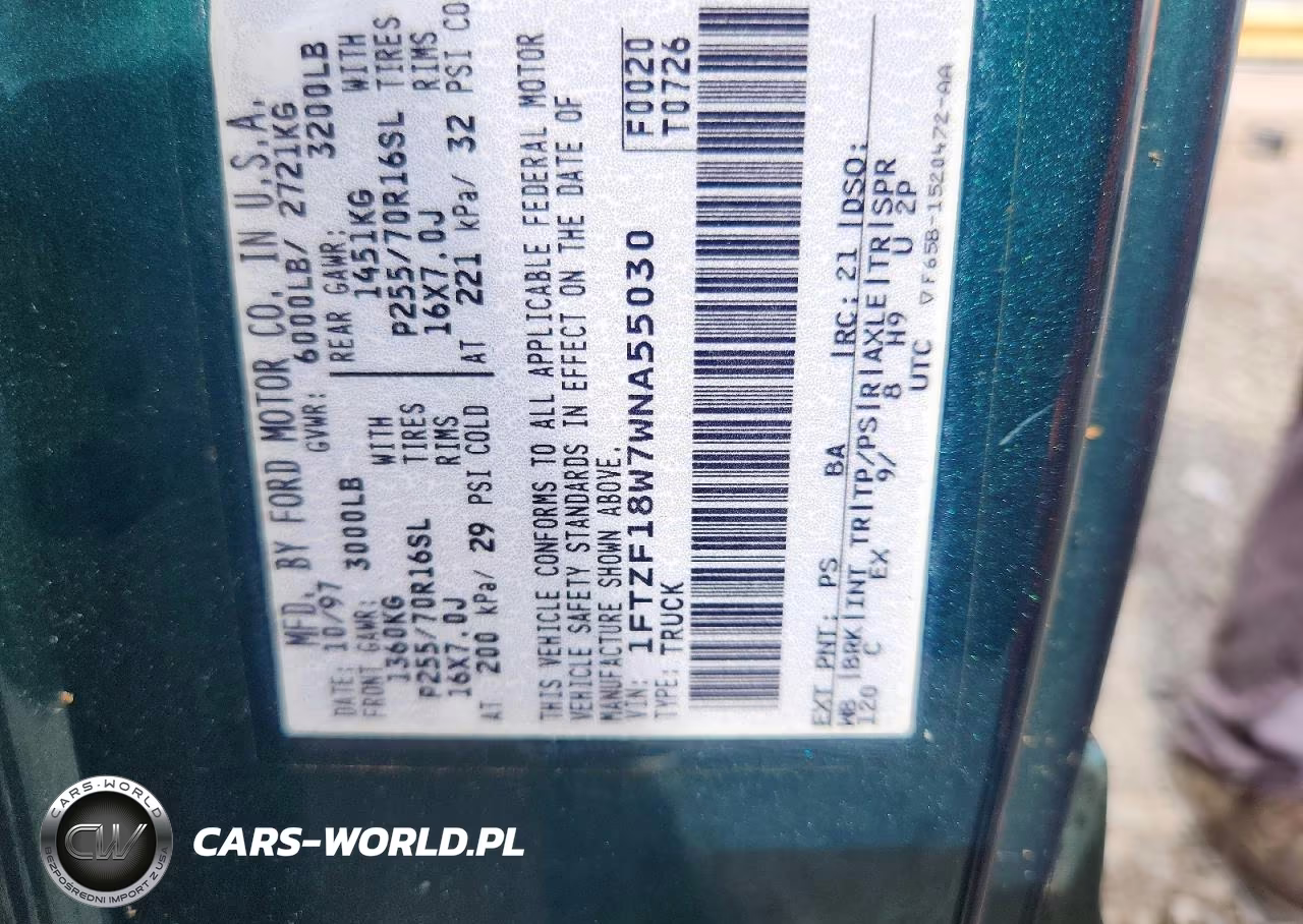 1998 Ford F150 VIN:1FTZF18W7WNA55030 - 12