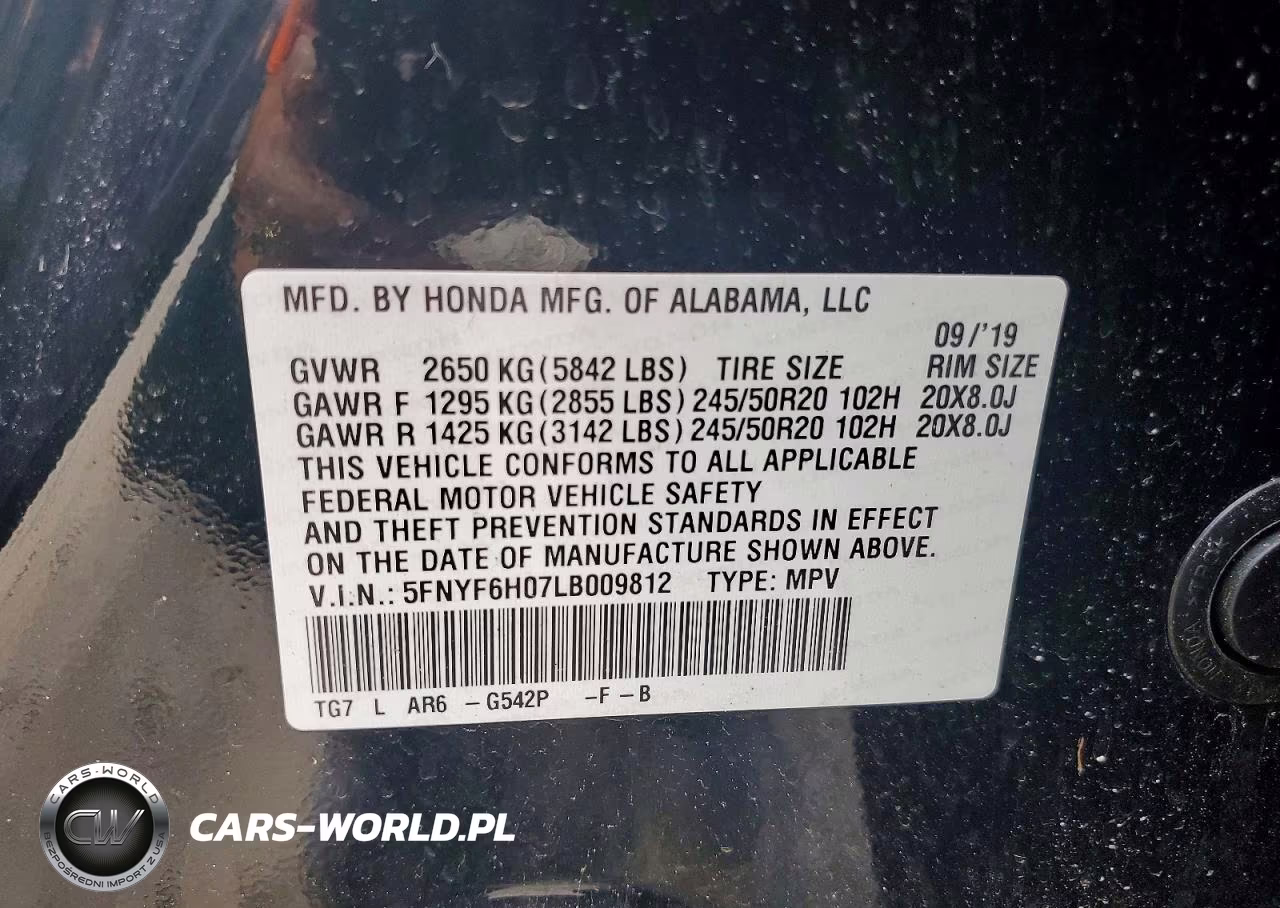 2020 Honda Pilot Elite VIN:5FNYF6H07LB009812 - 13