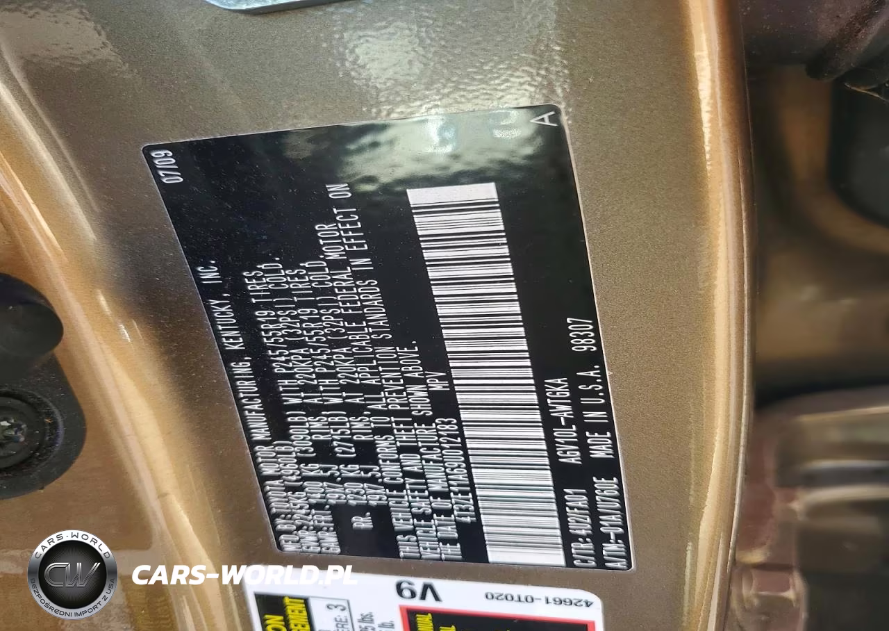 2009 Toyota Venza Fwd 4Cyl VIN:4T3ZE11A69U012183 - 12