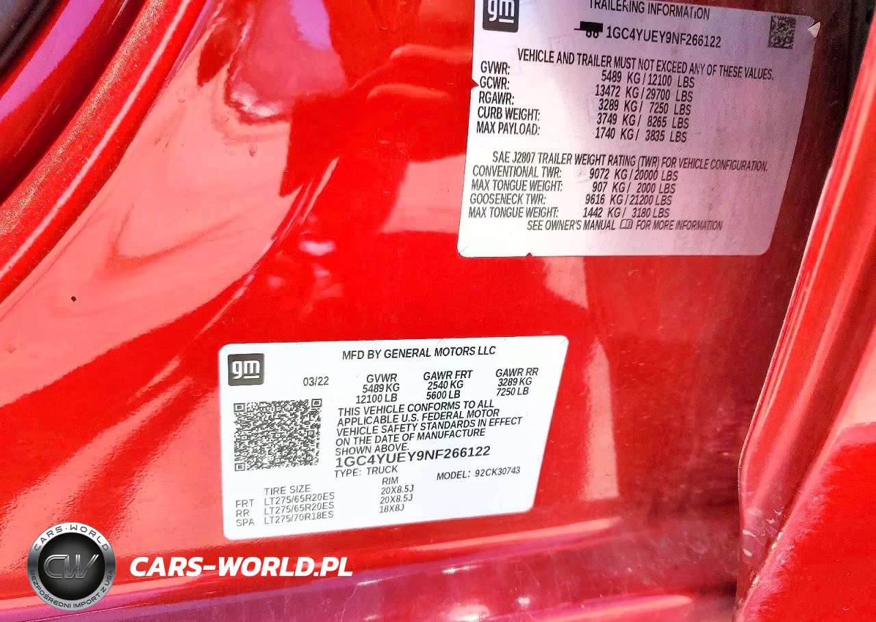 2022 Chevrolet Silverado K3500 Ltz VIN:1GC4YUEY9NF266122 - 12