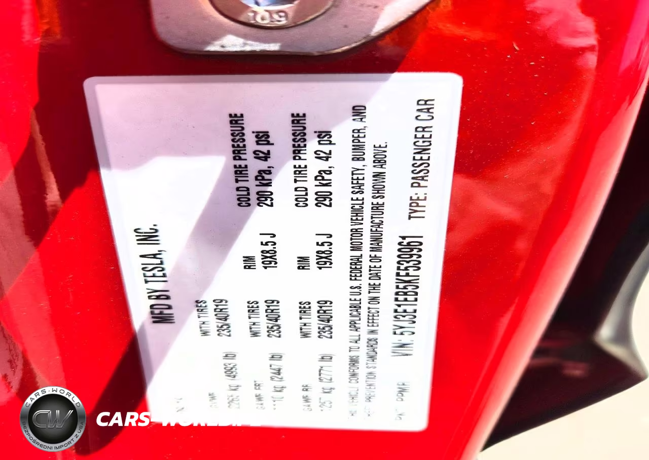 2019 Tesla Model 3 VIN:5YJ3E1EB5KF539961 - 12