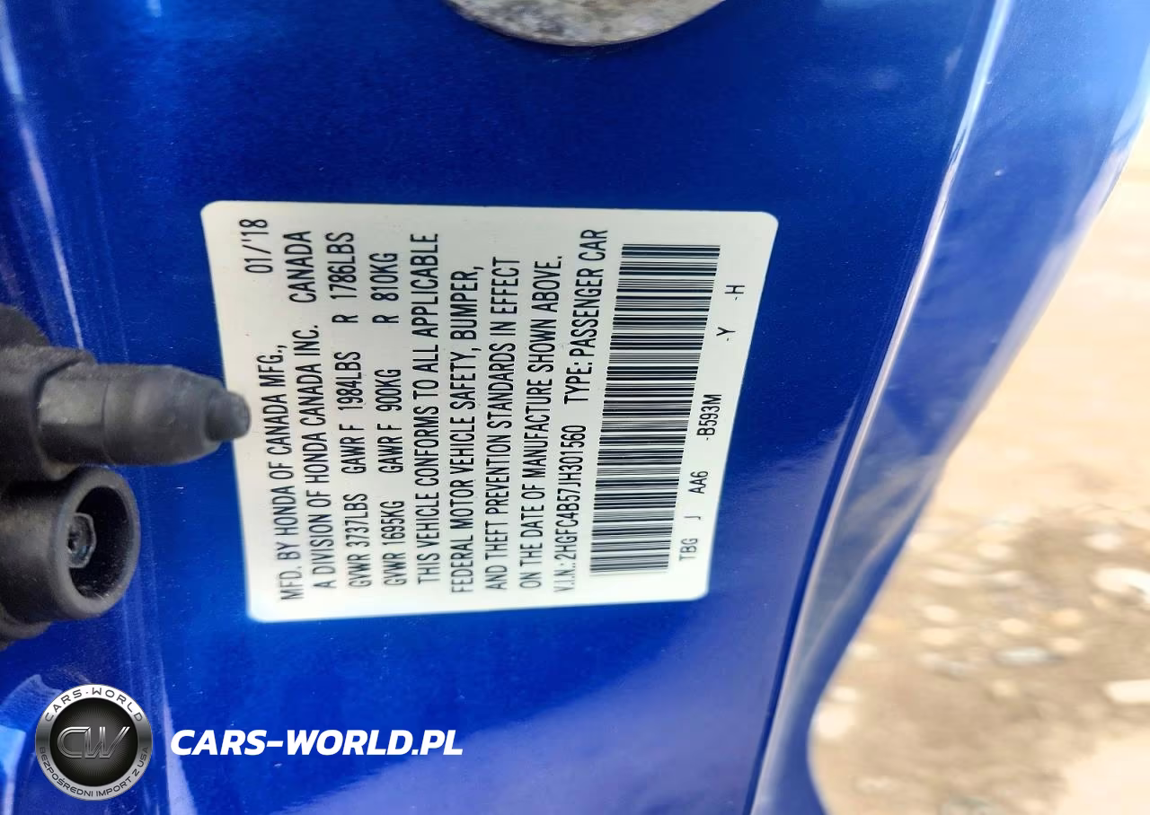 2018 Honda Civic Lx VIN:2HGFC4B57JH301560 - 12