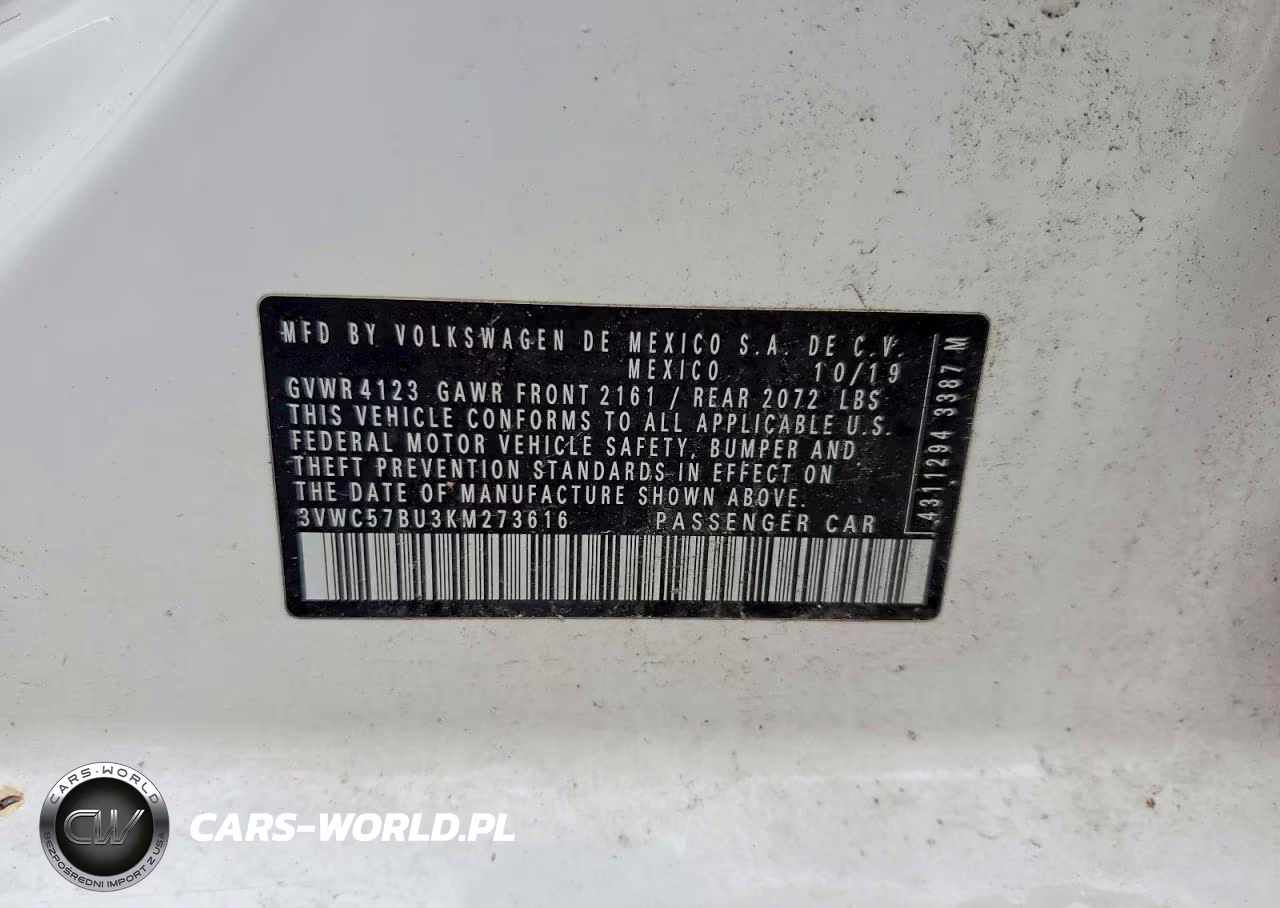 2019 Volkswagen Jetta S VIN:3VWC57BU3KM273616 - 12