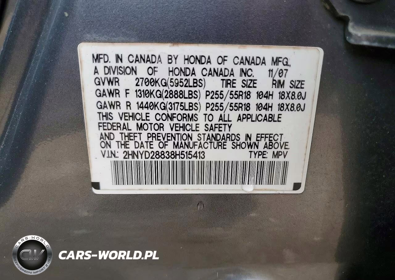 2008 Acura Mdx Sport VIN:2HNYD28838H515413 - 12