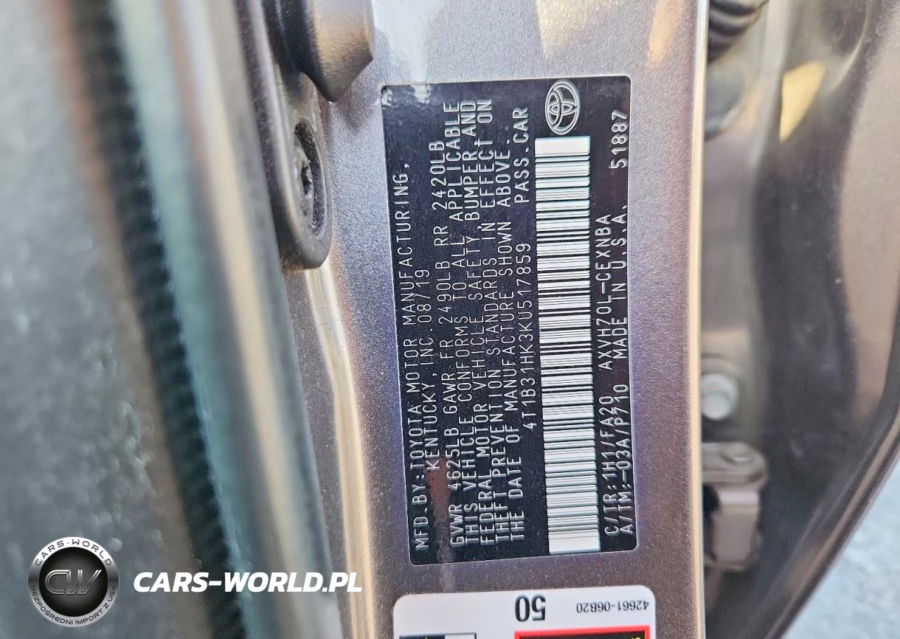 2019 Toyota Camry Le VIN:4T1B31HK3KU517859 - 13