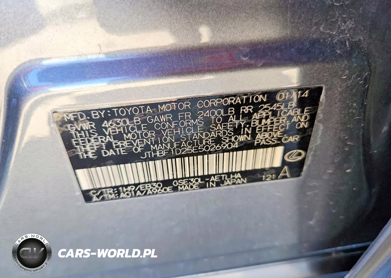 2014 Lexus Is 250 VIN:JTHBF1D25E5026904 - 12