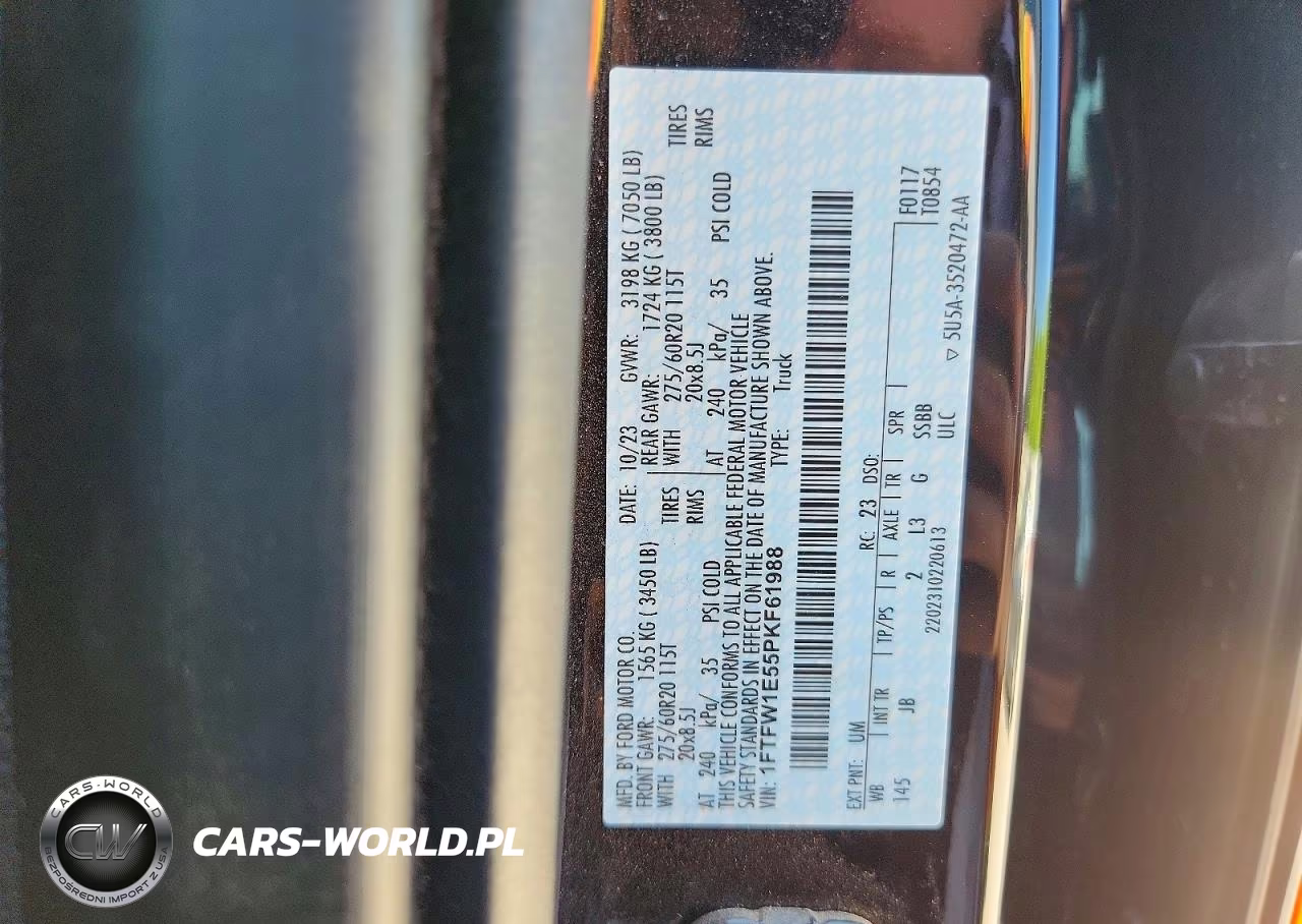 2023 Ford F150 Supercrew VIN:1FTFW1E55PKF61988 - 12