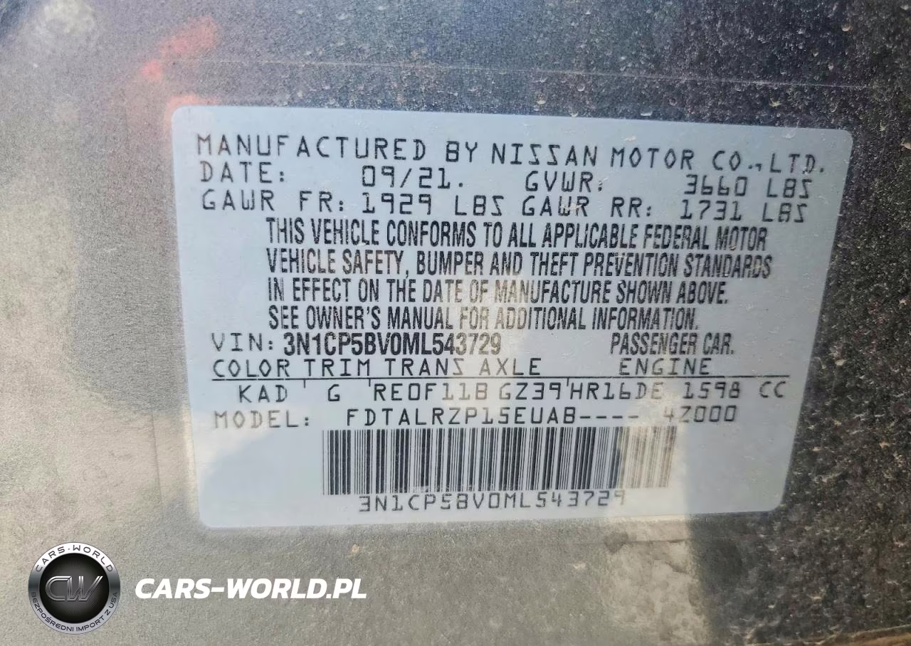 2021 Nissan Kicks S VIN:3N1CP5BV0ML543729 - 13