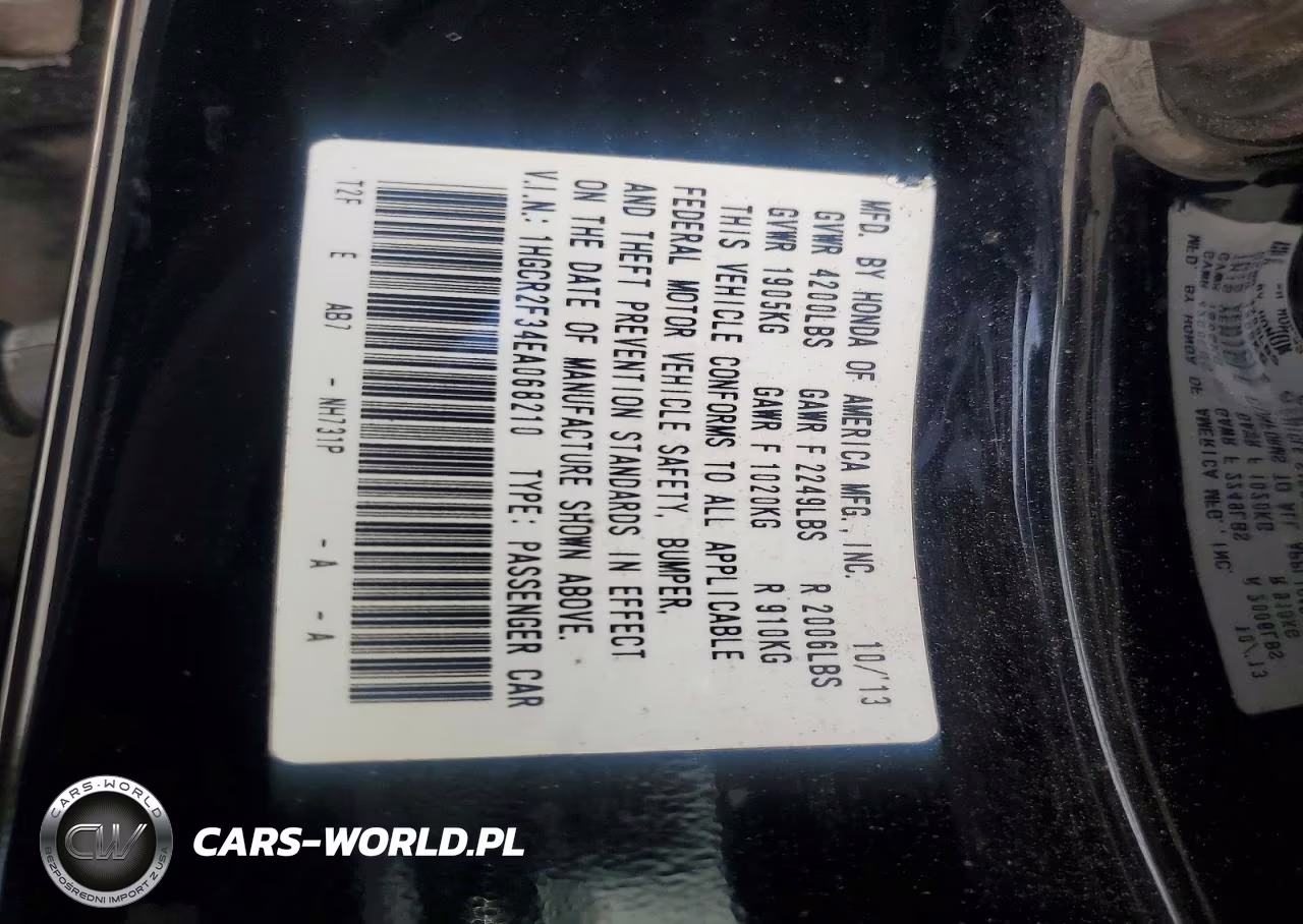 2014 Honda Accord Lx VIN:1HGCR2F34EA068210 - 12