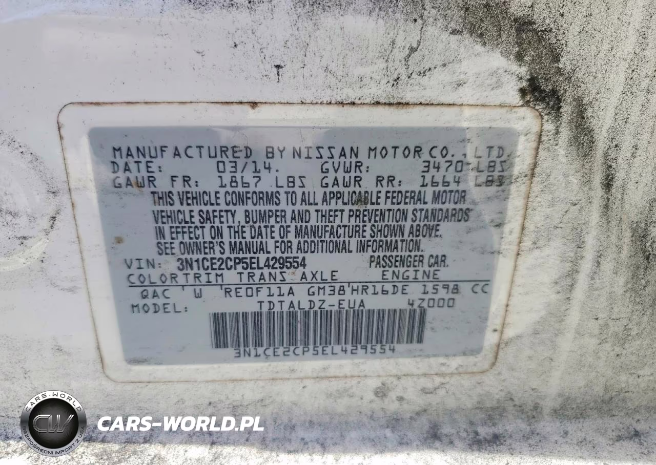 2014 Nissan Versa Note Sv VIN:3N1CE2CP5EL429554 - 12
