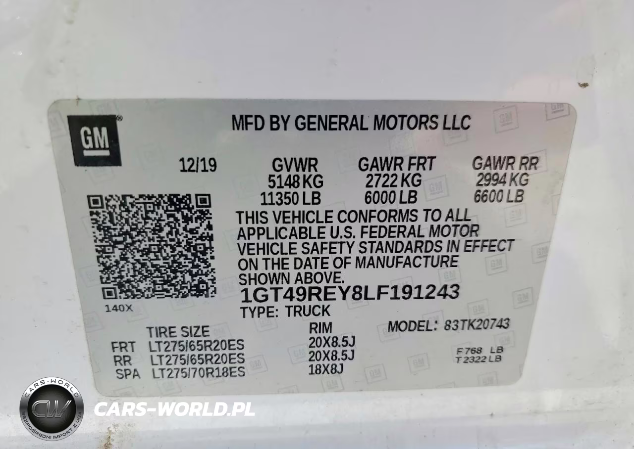 2020 GMC Sierra K2500 Denali VIN:1GT49REY8LF191243 - 12