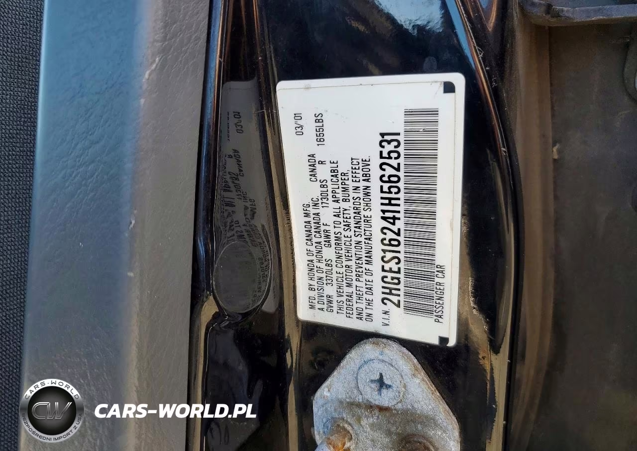 2001 Honda Civic Dx VIN:2HGES16241H562531 - 12