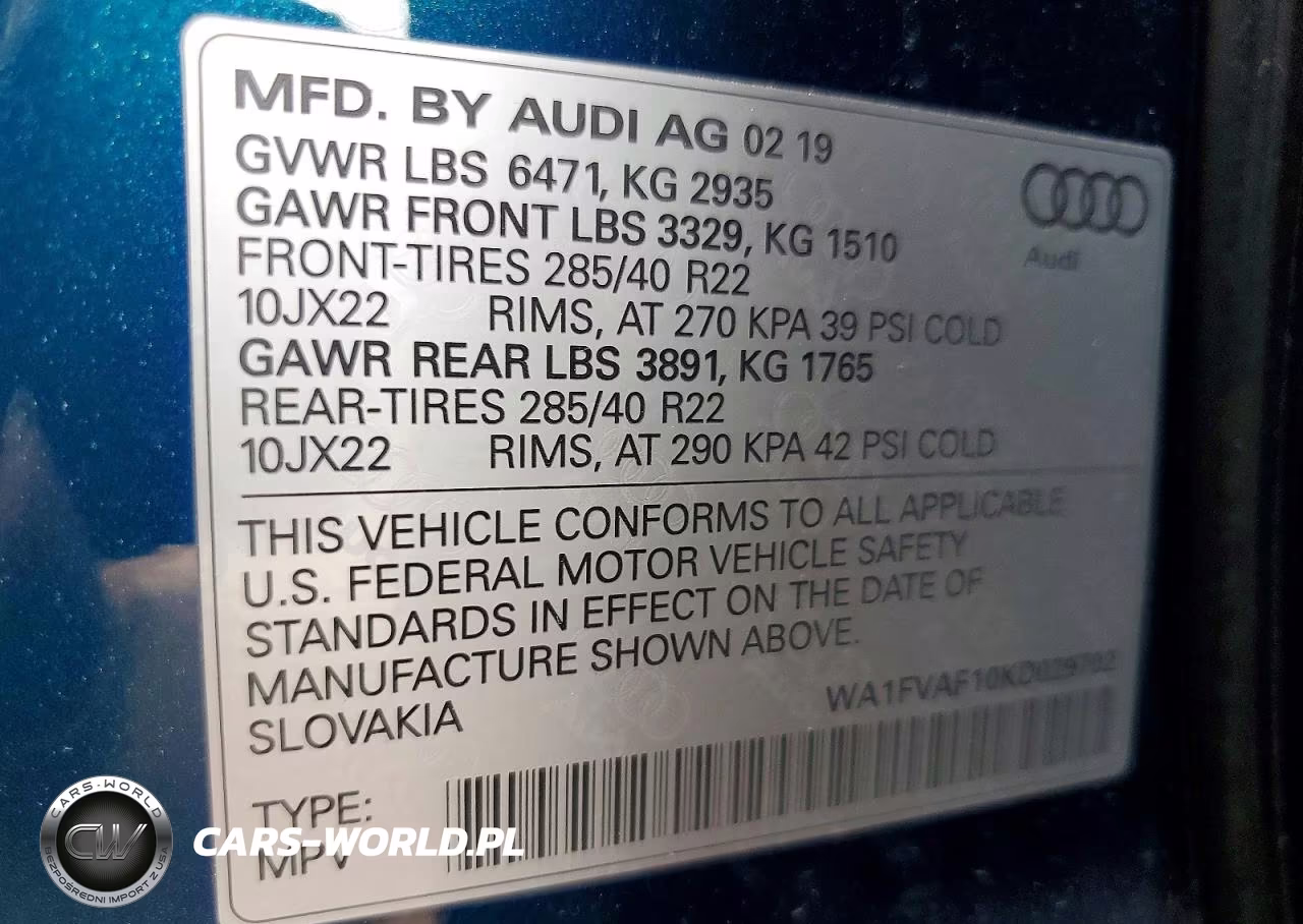 2019 Audi Q8 Prestige S-Line VIN:WA1FVAF10KD029702 - 13