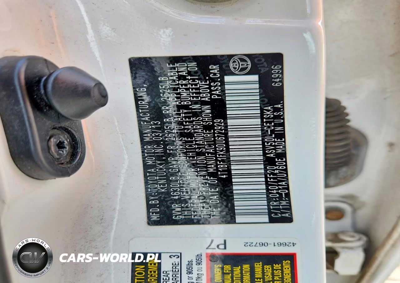 2013 Toyota Camry Se VIN:4T1BF1FK9DU672929 - 12