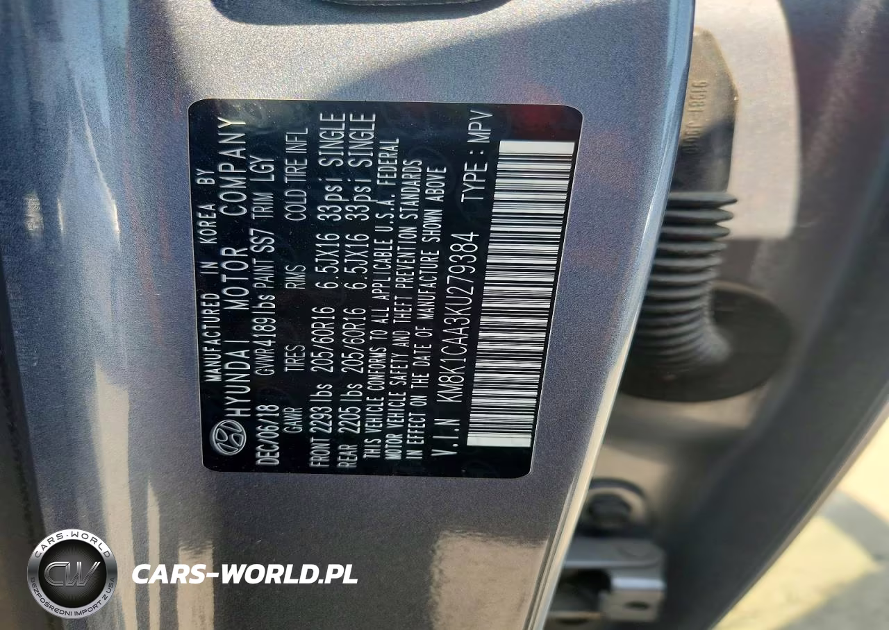 2019 Hyundai Kona Se VIN:KM8K1CAA3KU279384 - 14