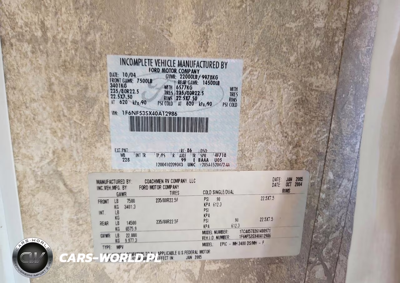2004 Ford F550 Super Duty Stripped Chassis VIN:1F6NF53SX40A12986 - 10