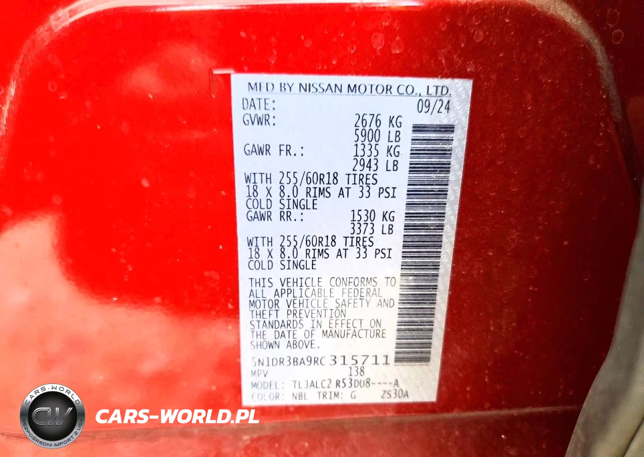 2024 Nissan Pathfinder Sv VIN:5N1DR3BA9RC315711 - 14