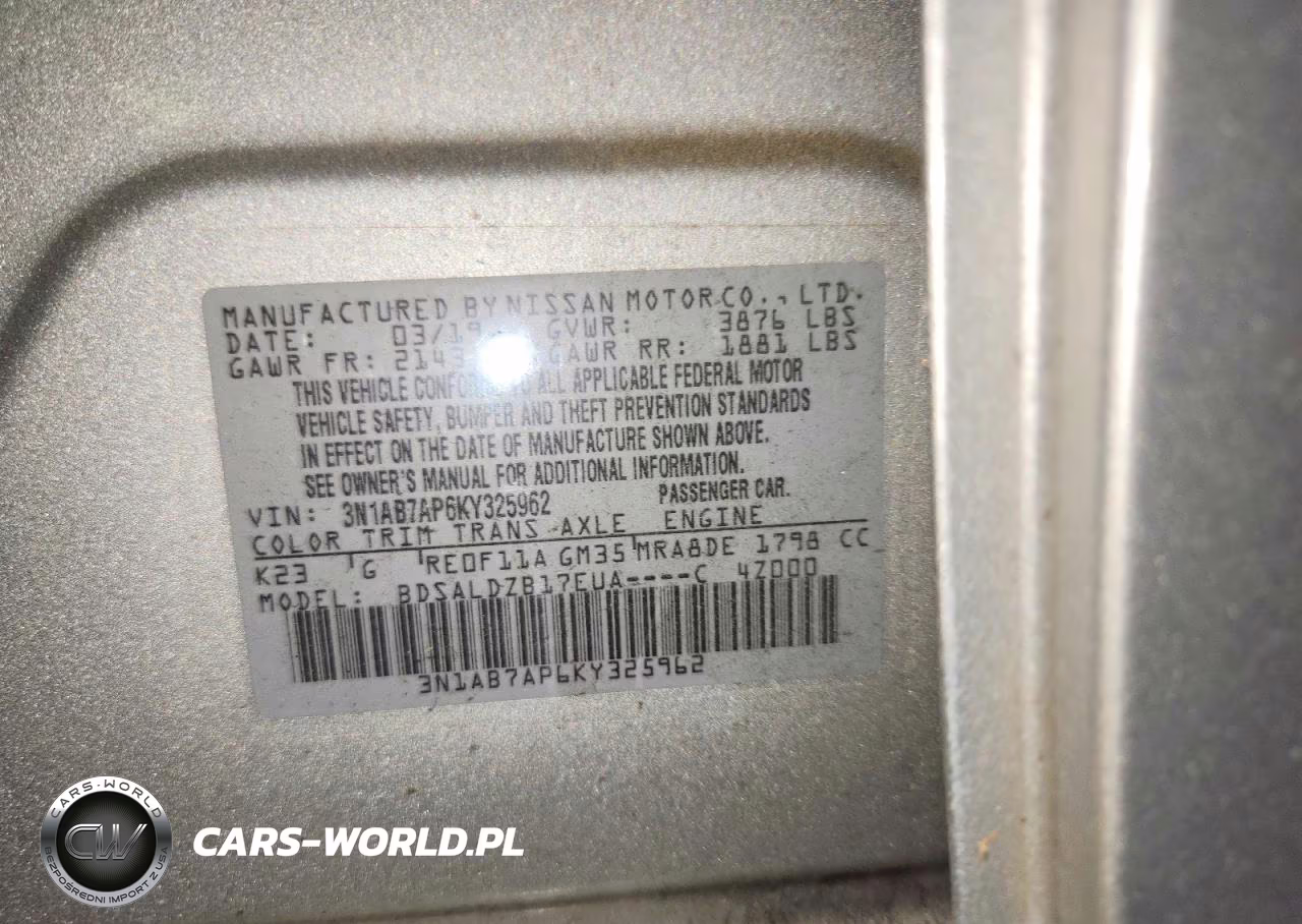 2019 Nissan Sentra Sv VIN:3N1AB7AP6KY325962 - 12