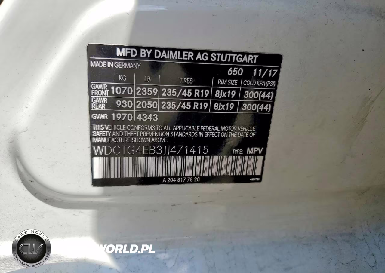 2018 Mercedes-Benz Gla 250 VIN:WDCTG4EB3JJ471415 - 13