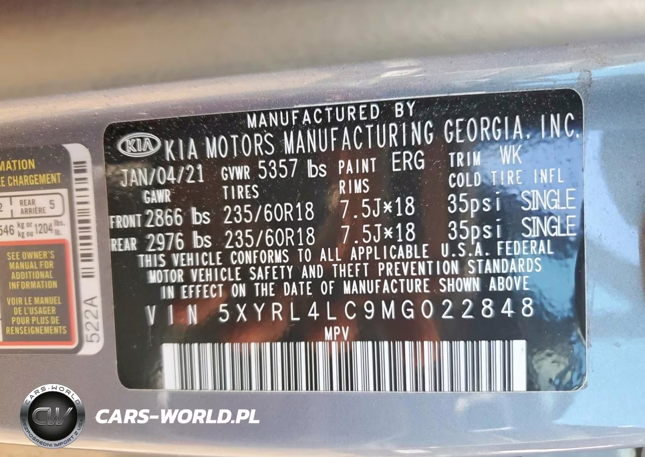 2021 Kia Sorento S VIN:5XYRL4LC9MG022848 - 13