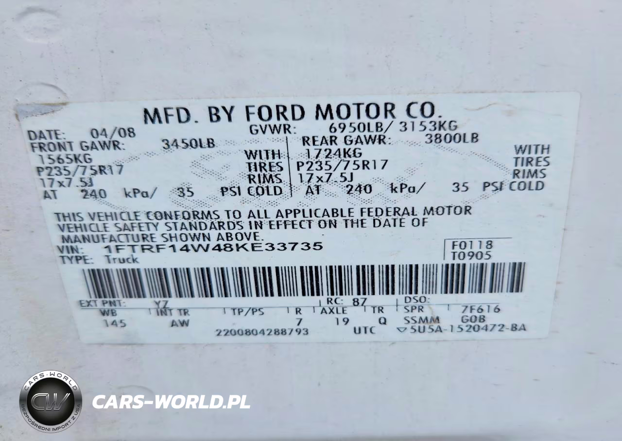 2008 Ford F150 VIN:1FTRF14W48KE33735 - 12
