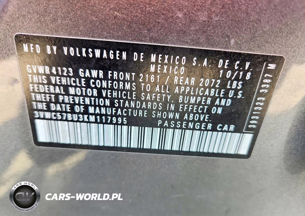 2019 Volkswagen Jetta S VIN:3VWC57BU3KM117995 - 12