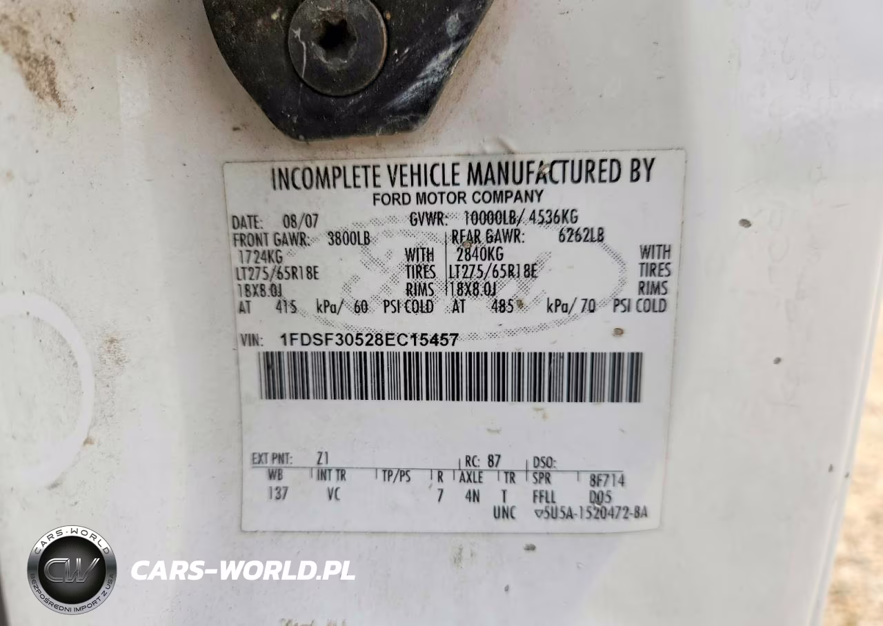 2008 Ford F350 Srw Super Duty VIN:1FDSF30528EC15457 - 12