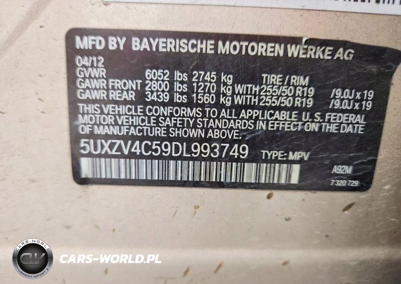 2013 BMW X5 xDrive35I VIN:5UXZV4C59DL993749 - 13