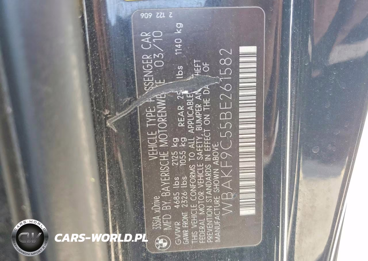 2011 BMW 335 Xi VIN:WBAKF9C55BE261582 - 12
