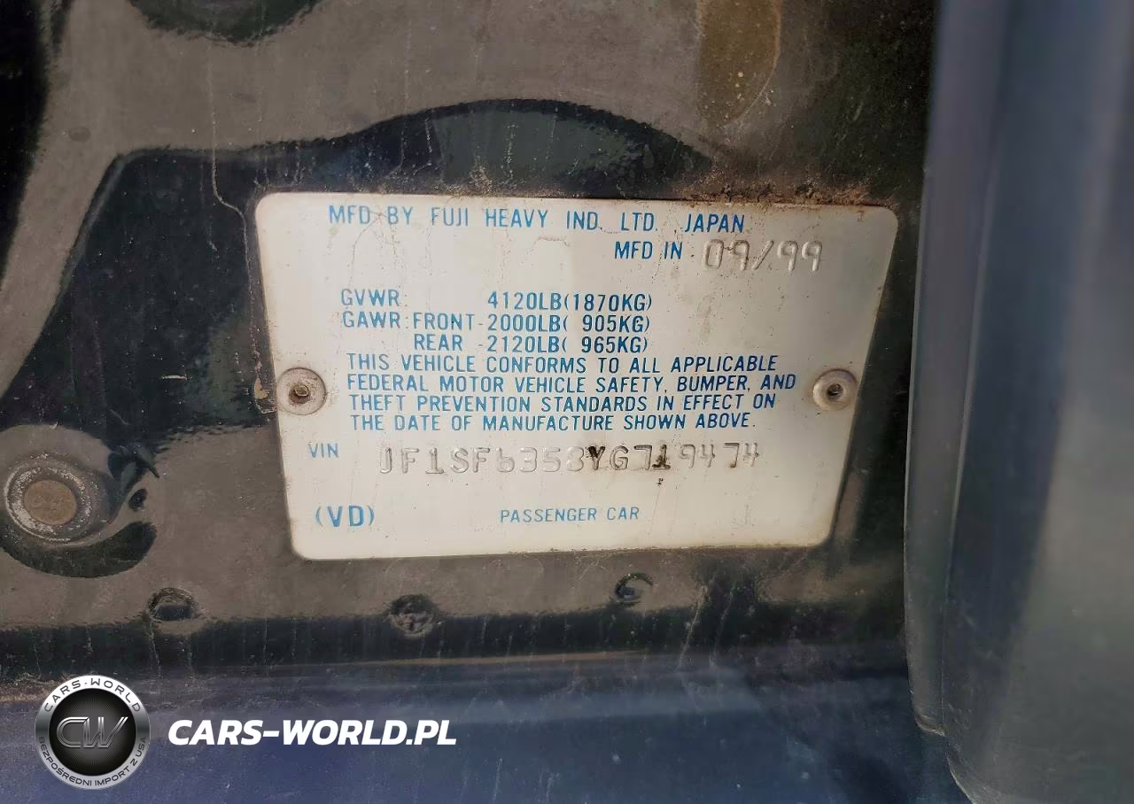 2000 Subaru Forester L VIN:JF1SF6358YG719474 - 12