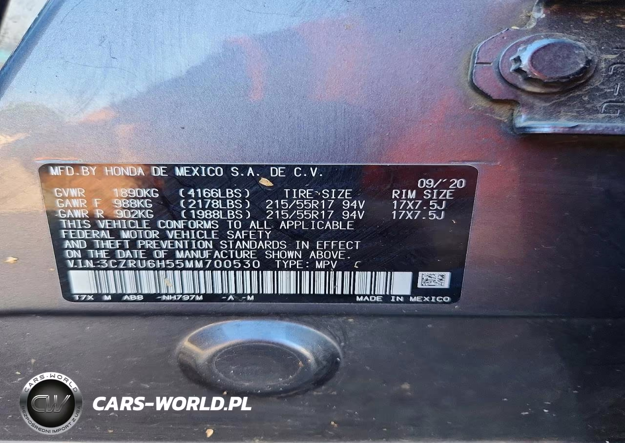 2021 Honda Hr-V Ex VIN:3CZRU6H55MM700530 - 13