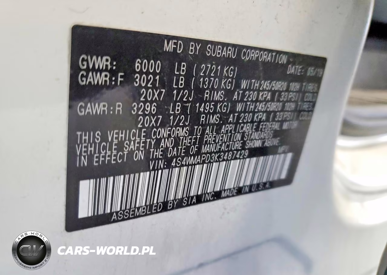 2019 Subaru Ascent Limited VIN:4S4WMAPD3K3487429 - 14