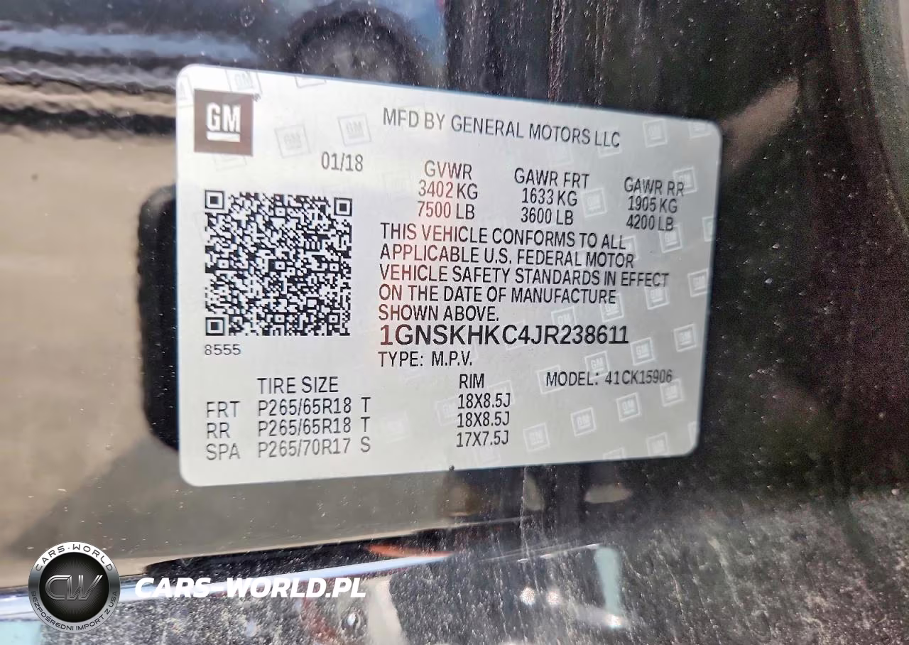 2018 Chevrolet Suburan VIN:1GNSKHKC4JR238611 - 13