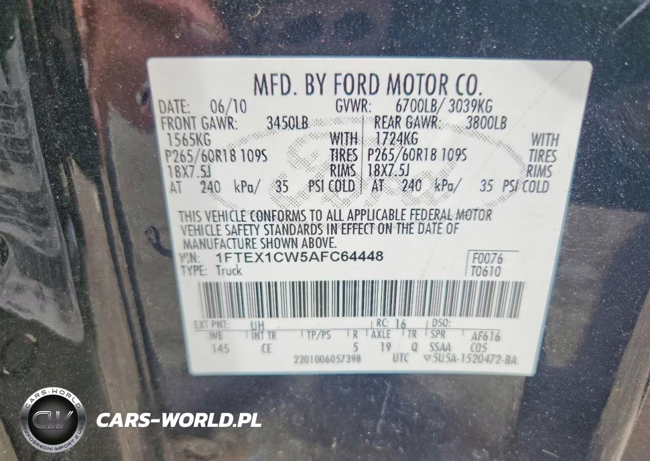 2010 Ford F150 Super Cab VIN:1FTEX1CW5AFC64448 - 12