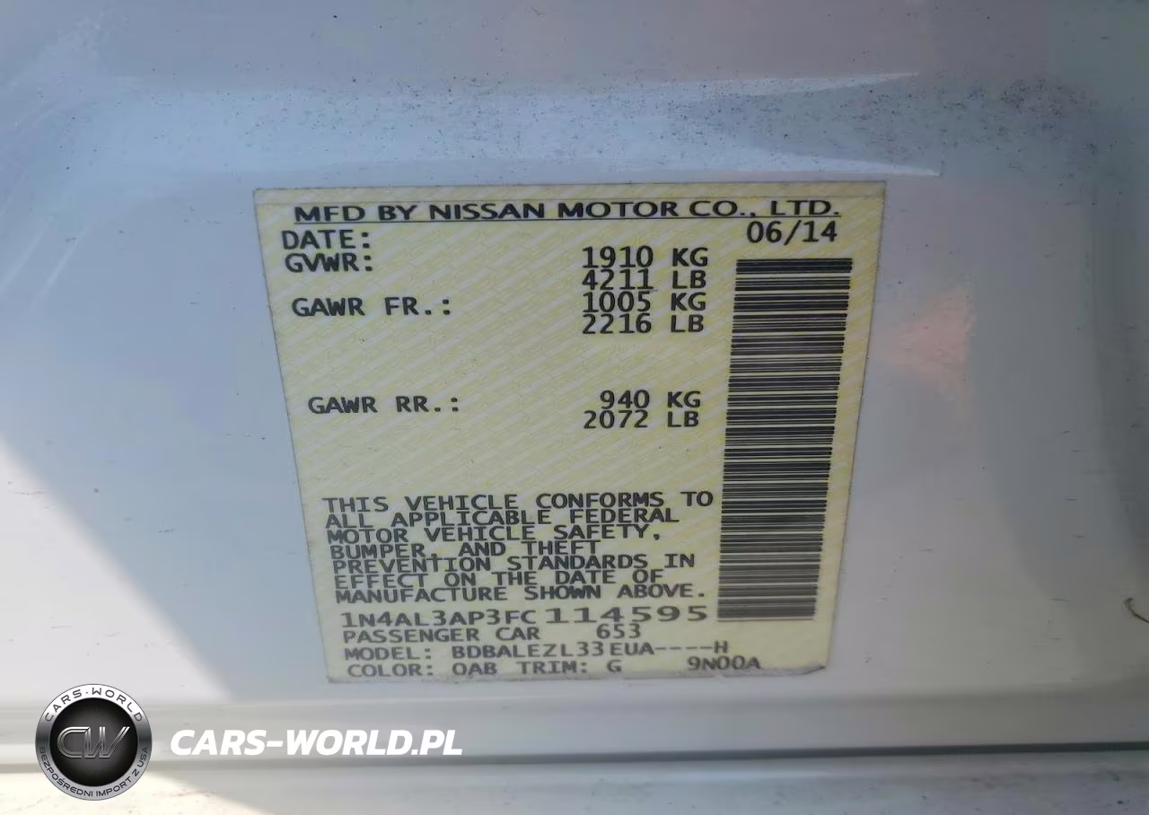 2015 Nissan Altima 2.5 S VIN:1N4AL3AP3FC114595 - 12