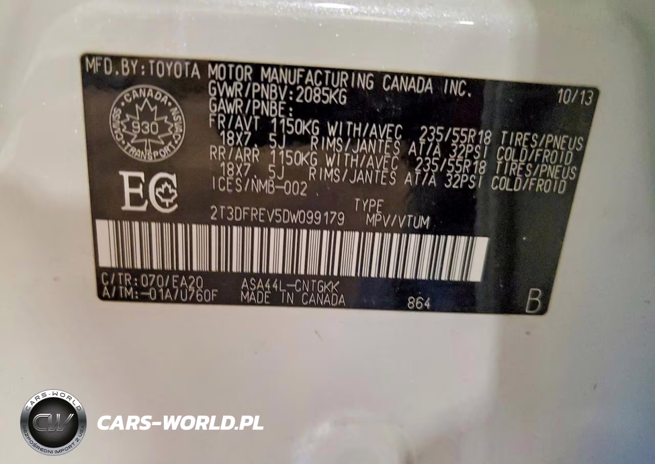 2013 Toyota Rav4 Limited VIN:2T3DFREV5DW099179 - 13