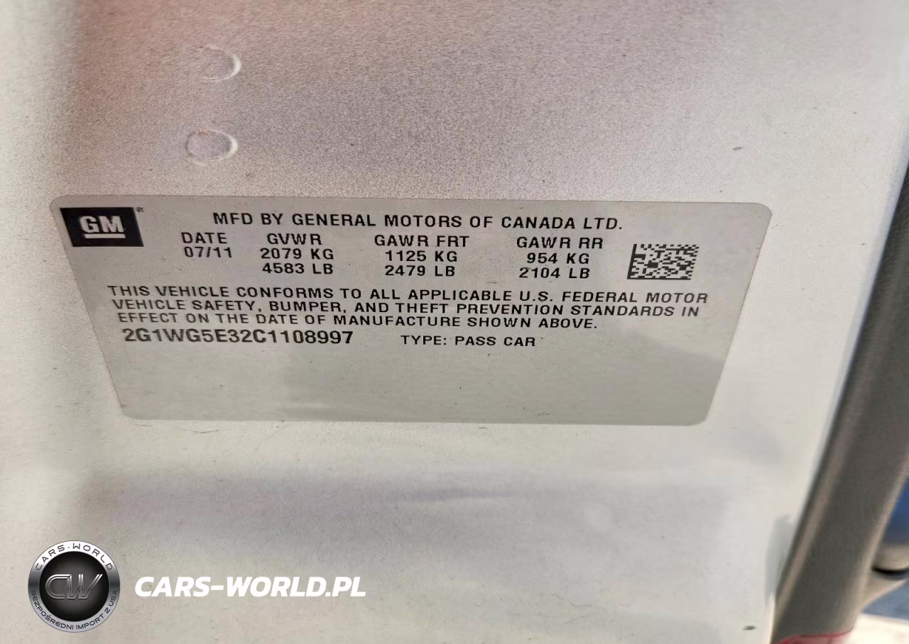 2012 Chevrolet Impala Lt VIN:2G1WG5E32C1108997 - 12