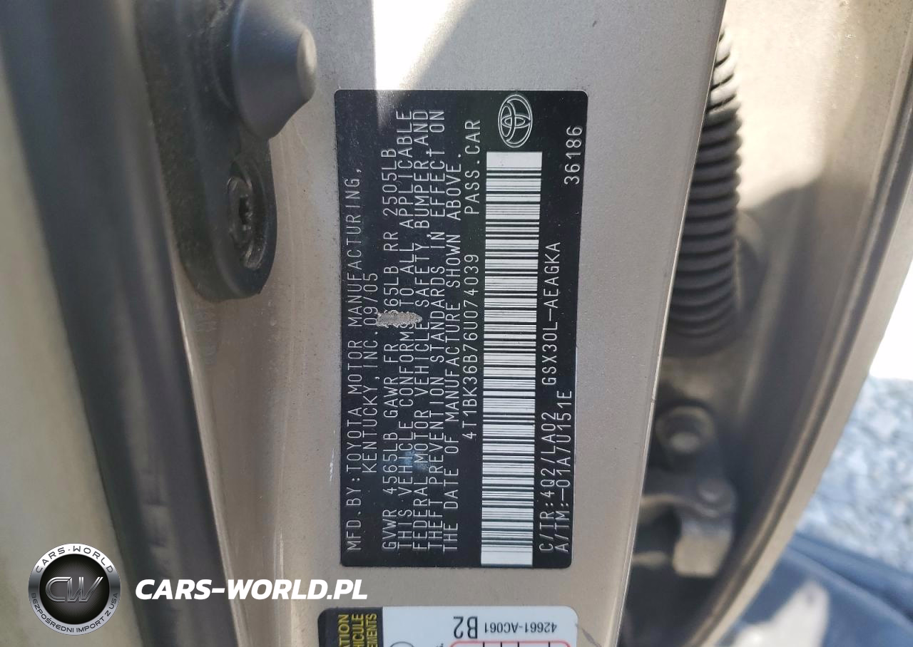 2006 Toyota Avalon Xl VIN:4T1BK36B76U074039 - 12