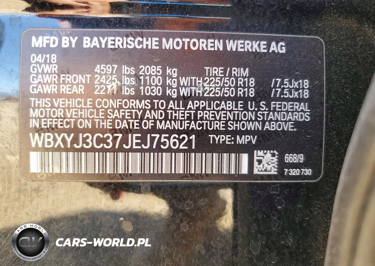 2018 BMW X2 Sdrive28I VIN:WBXYJ3C37JEJ75621 - 12
