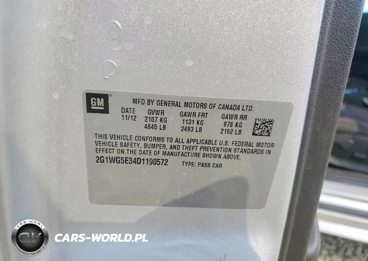 2013 Chevrolet Impala Lt VIN:2G1WG5E34D1190572 - 12