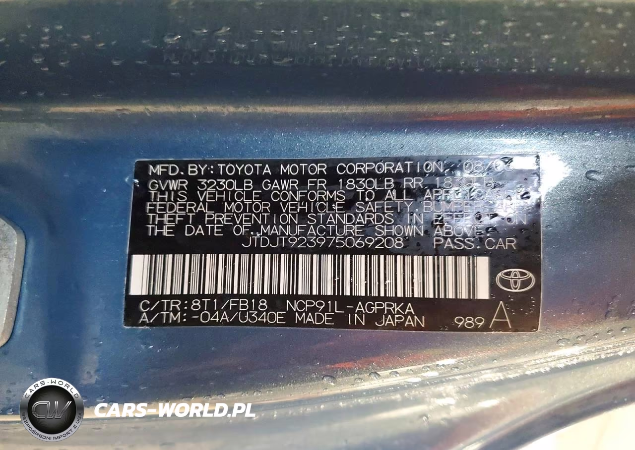 2007 Toyota Yaris Base VIN:JTDJT923975069208 - 12